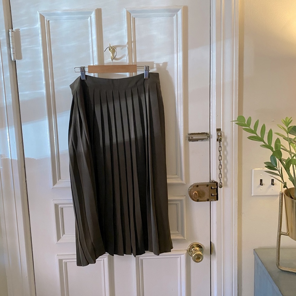 Silence+Noise Midi Green Skirt